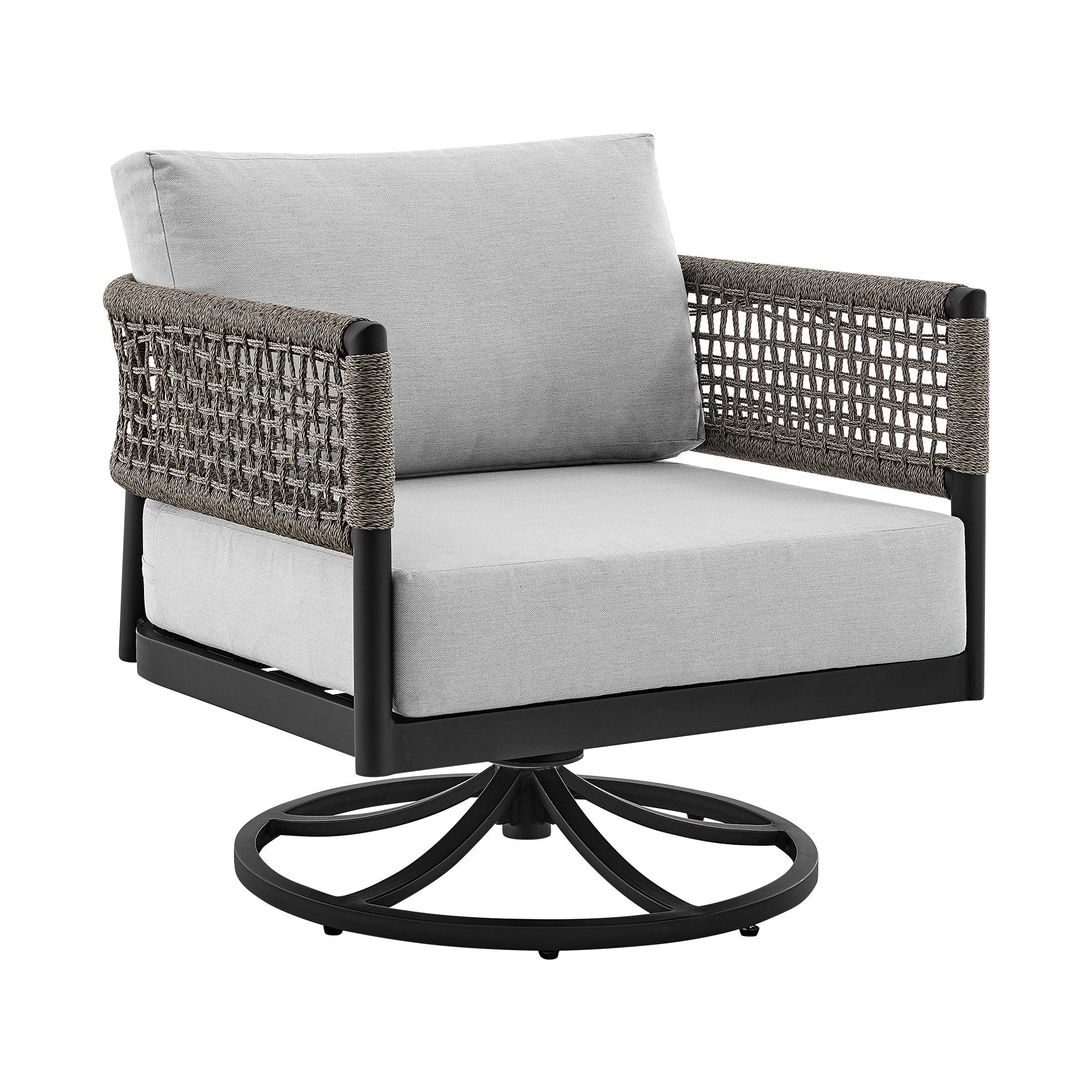 Armen Living Felicia and Argiope Patio Swivel Seating Set