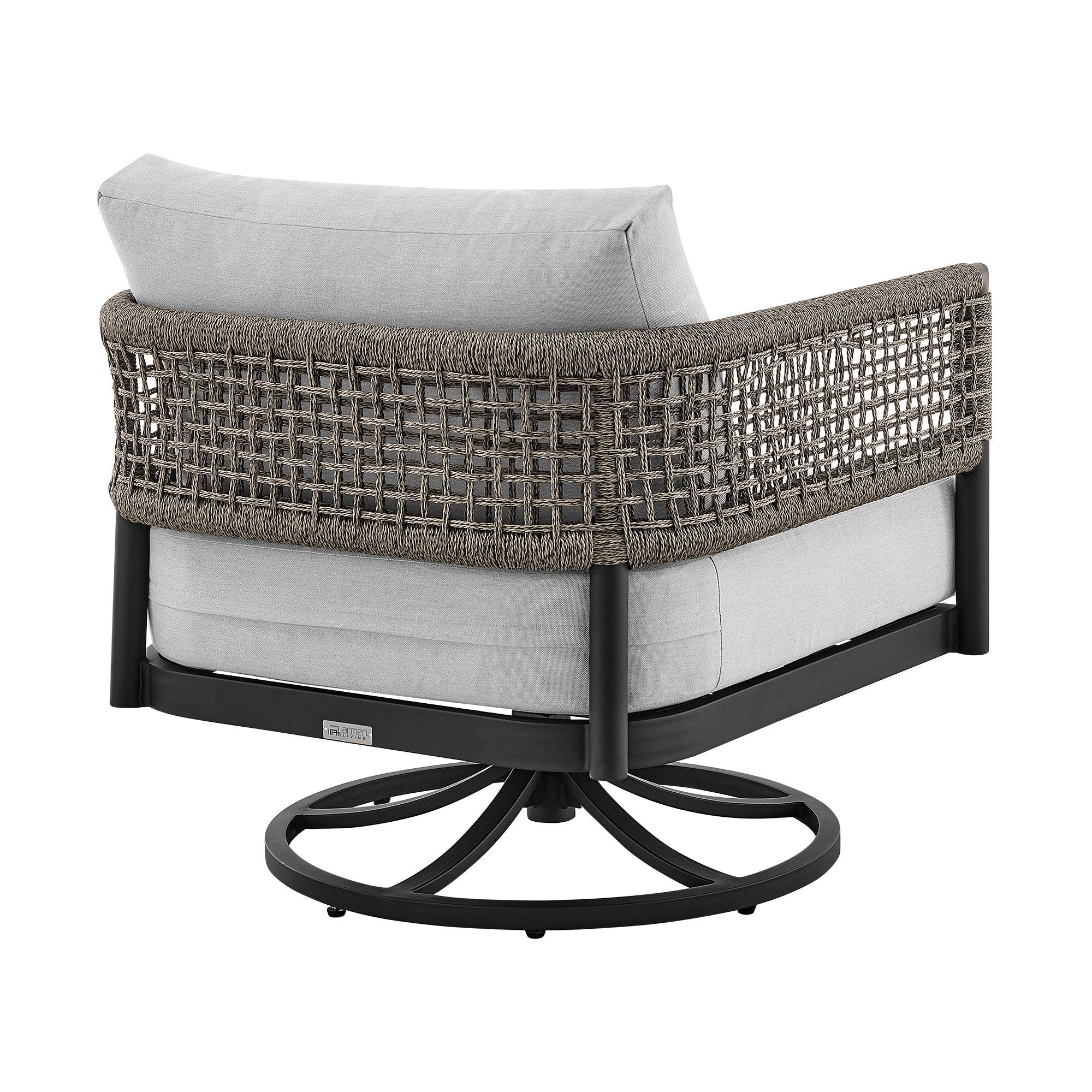 Armen Living Felicia and Argiope Patio Swivel Seating Set - Thumbnail 4