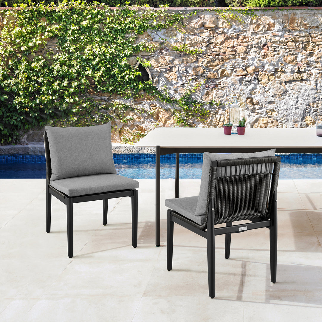 American Home Furniture Armen Living Grand Outdoor Dining Chair Set of 2