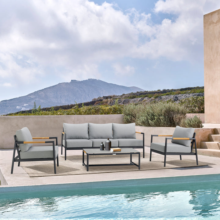 American Home Furniture Armen Living Royal 4 Piece Outdoor Seating Set