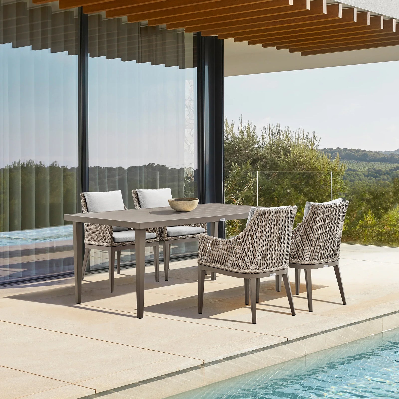 American Home Furniture Armen Living Silvana 5 Piece Outdoor Dining Set