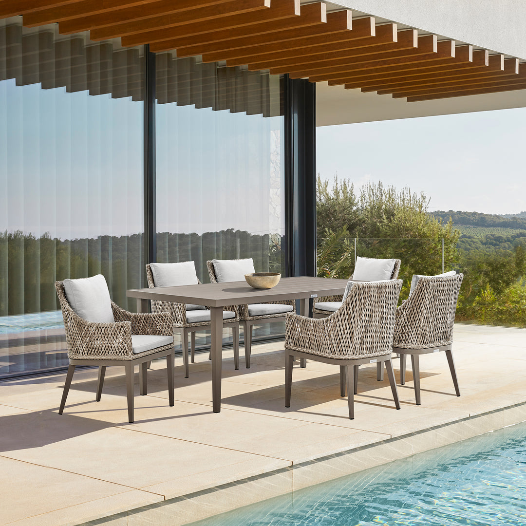 American Home Furniture Armen Living Silvana 7 Piece Outdoor Dining Set