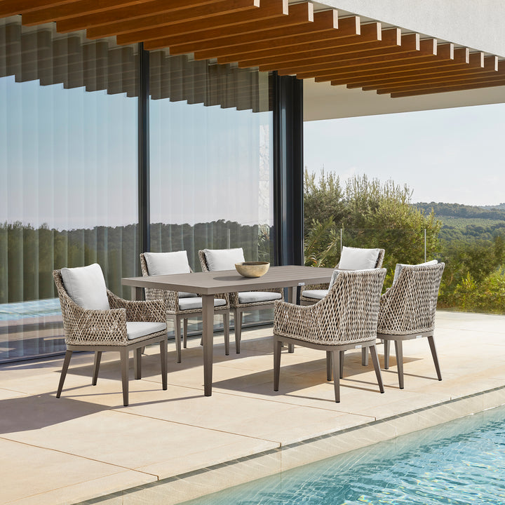 American Home Furniture Armen Living Silvana 7 Piece Outdoor Dining Set