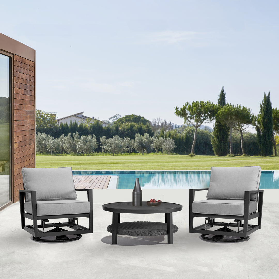 American Home Furniture Armen Living Grand 3 Piece Outdoor Seating Set