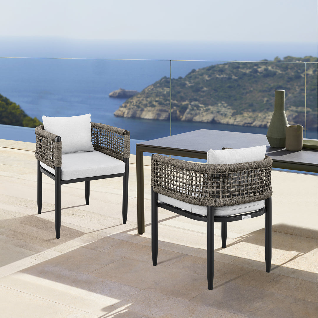 American Home Furniture Armen Living Felicia Outdoor Dining Chair Set of 2
