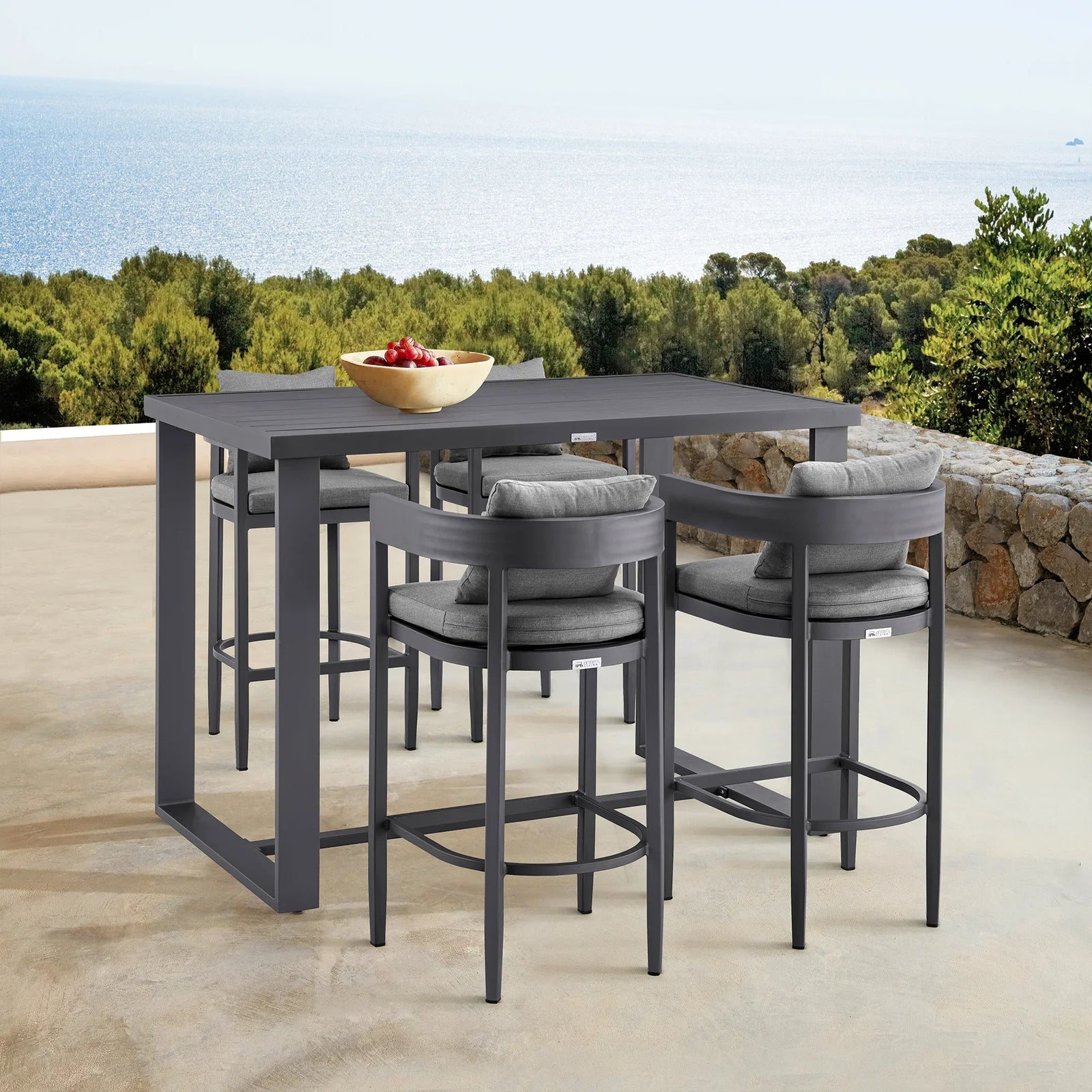 American Home Furniture Armen Living Argiope Outdoor Patio 5-Piece Dining Table Set