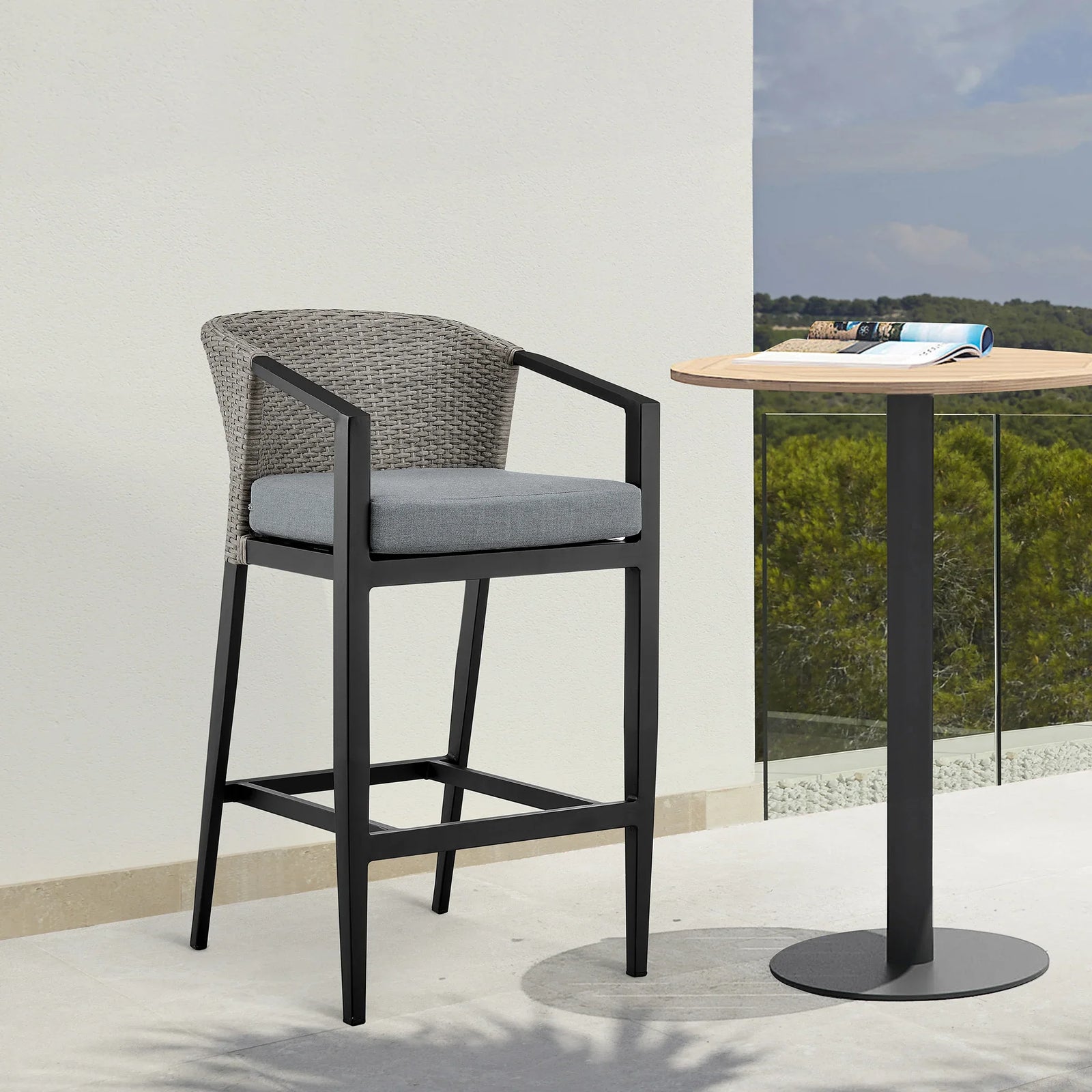 American Home Furniture Armen Living Aileen Outdoor Barstool Set of 2