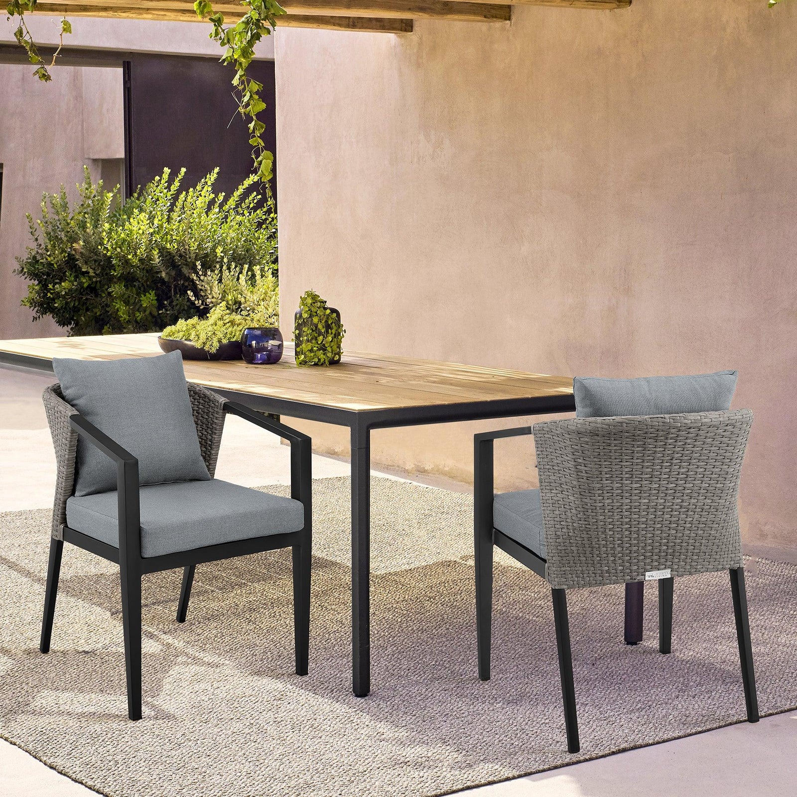 American Home Furniture Armen Living Aileen Outdoor Dining Chair Set of 2