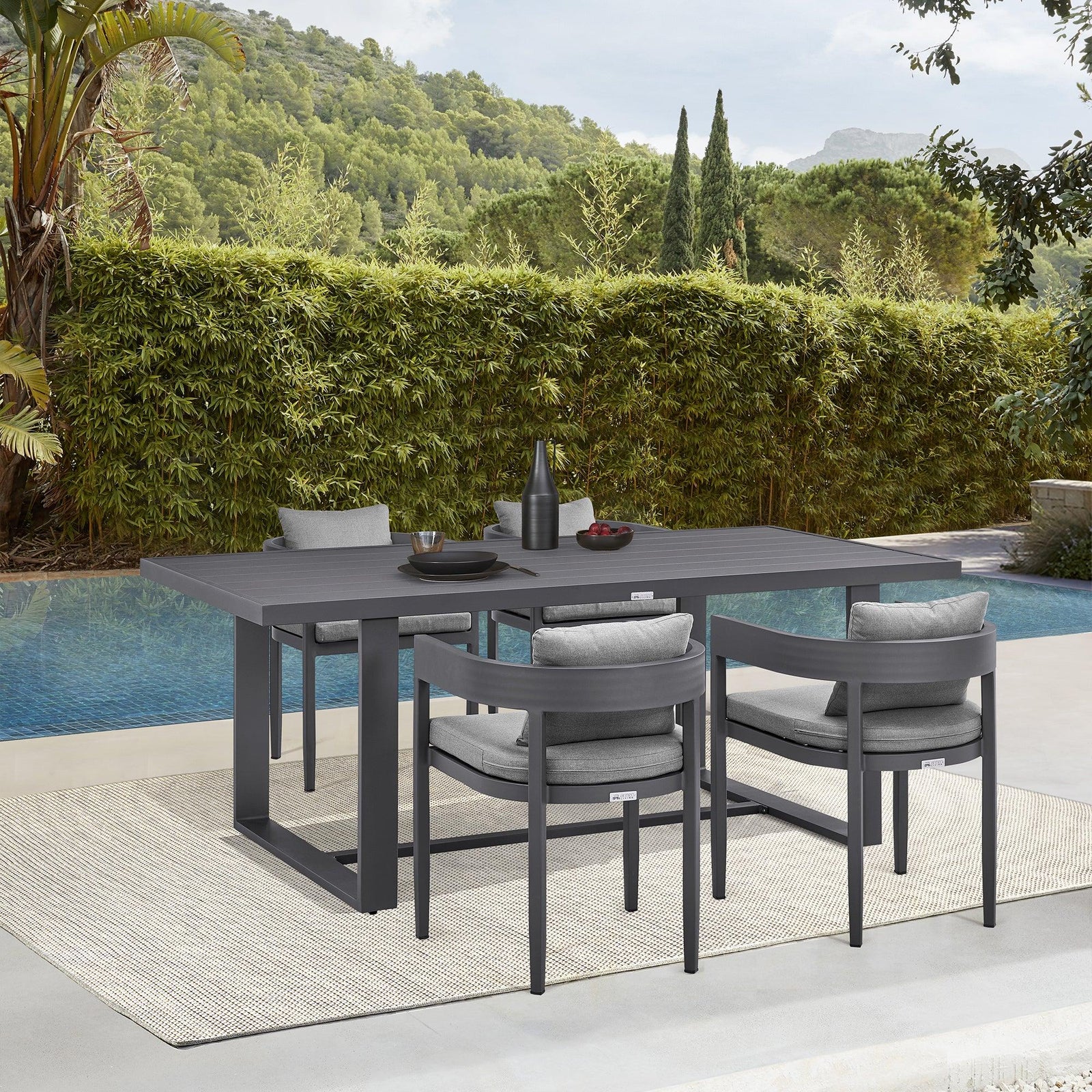 American Home Furniture Armen Living Argiope Outdoor Patio 7-Piece Dining Table Set