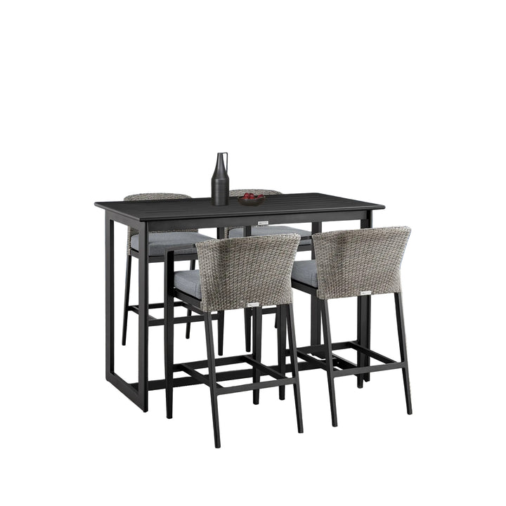Aileen Outdoor Patio 5-Piece Bar Table Set