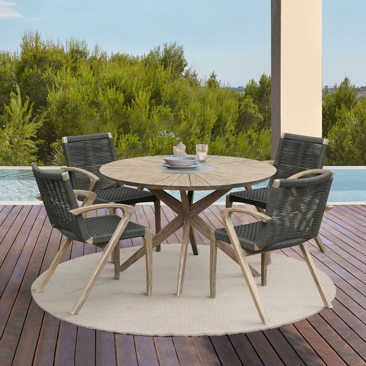 American Home Furniture Armen Living Sachi and Nabila Outdoor 5 Piece Dining Set