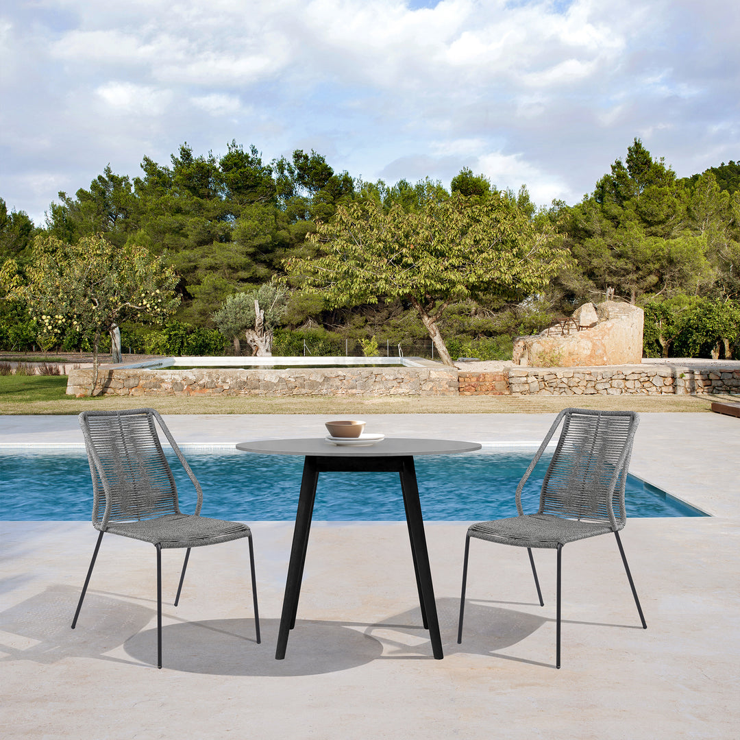 36"W x 36"D x 30"H / Gray/Black