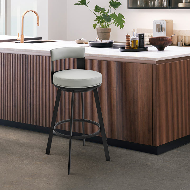 17.5"W x 18"D x 34"H / Light Gray/Black