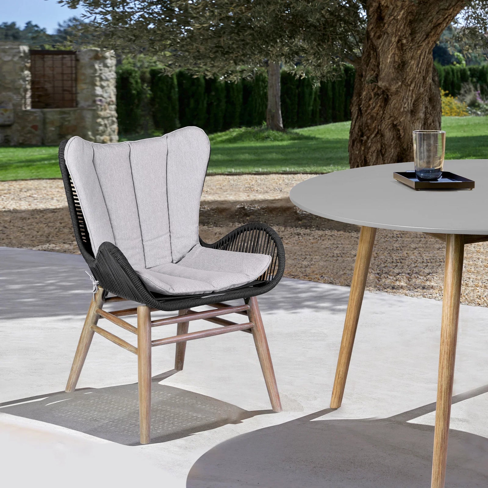 American Home Furniture Armen Living Mateo Outdoor Dining Chair Set of 2