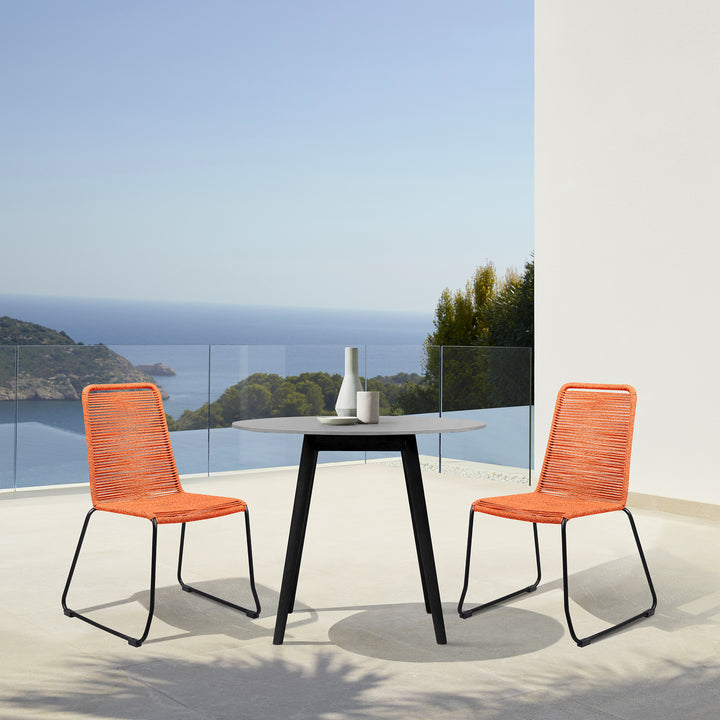 36"W x 36"D x 30"H / Tangerine/Black