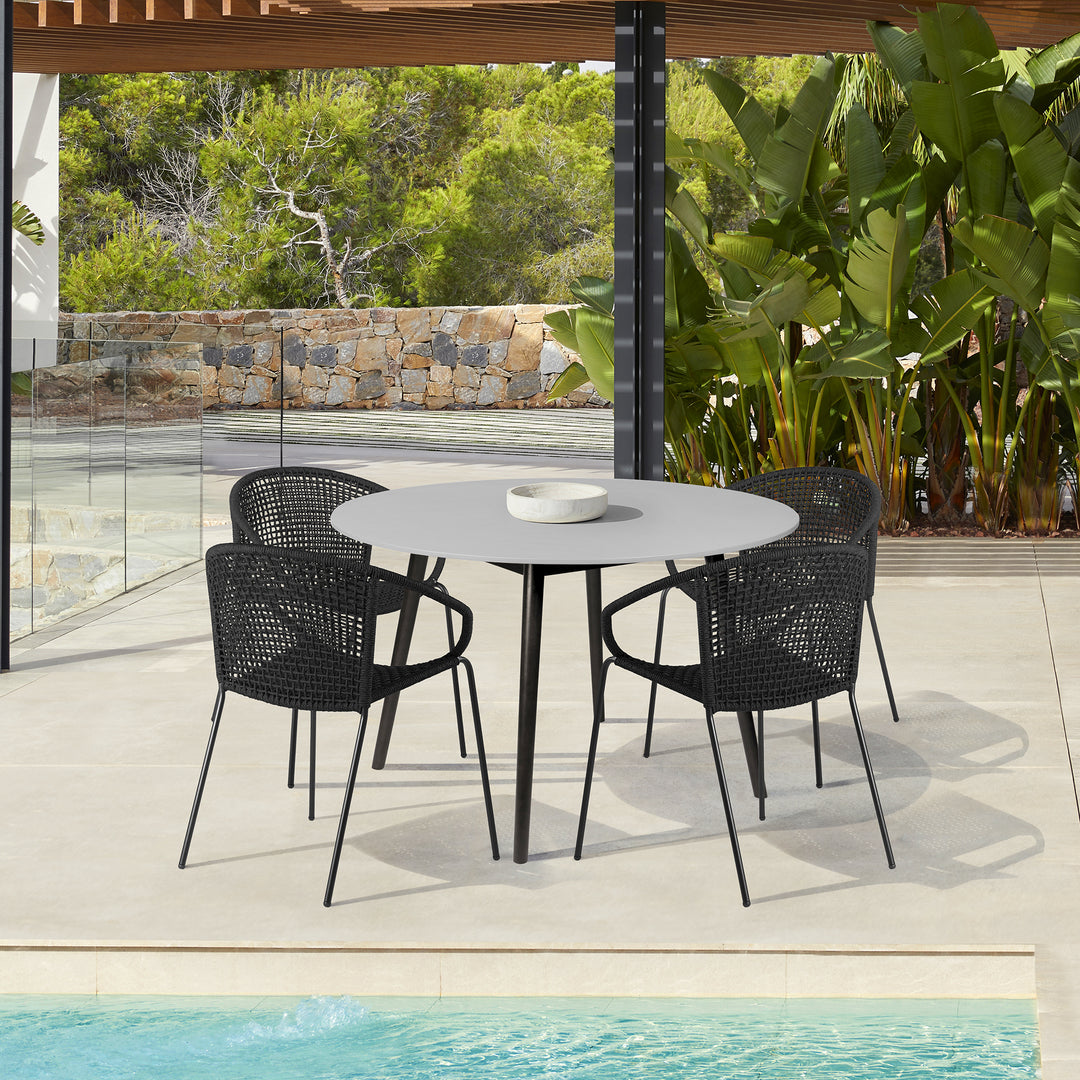 American Home Furniture Armen Living Sydney and Snack 5 Piece Outdoor Patio Dining Set