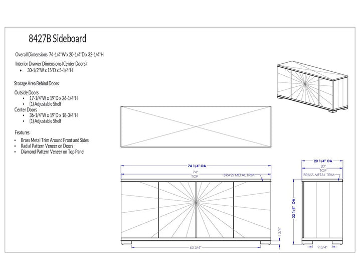 American Home Furniture Vanguard Furniture Reflection Sideboard