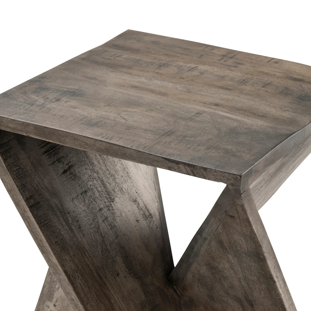 Twist Base Gray Mango Wood Table - AmericanHomeFurniture