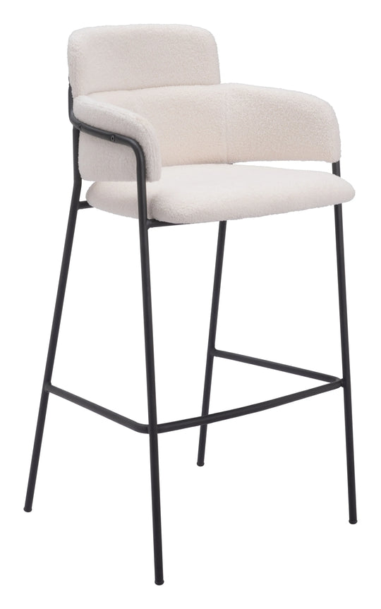 Zuo Marcel Barstool (Set of 2) Cream BAR STOOLS + COUNTER STOOLS