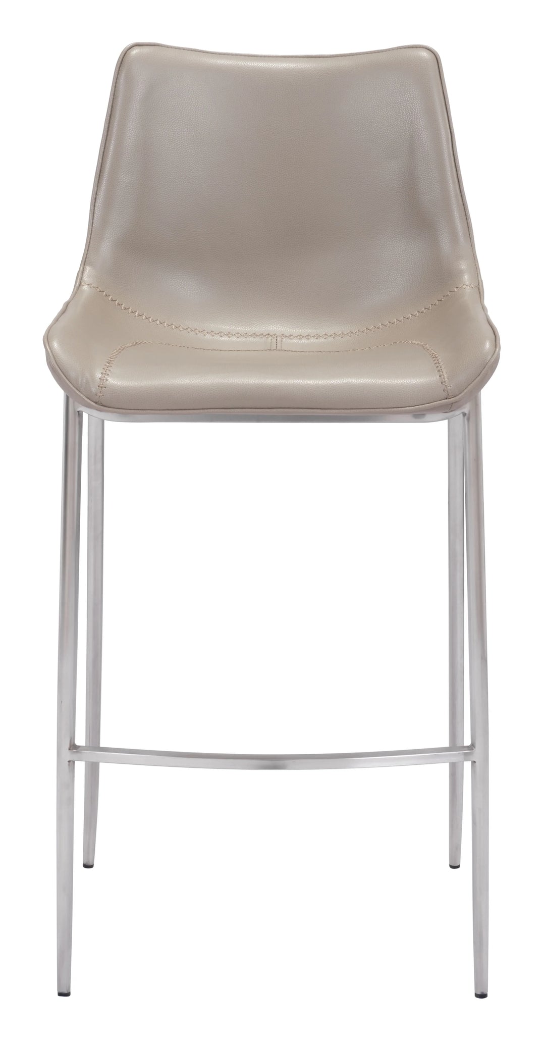 Magnus Barstool (Set of 2) Brown & Silver - AmericanHomeFurniture