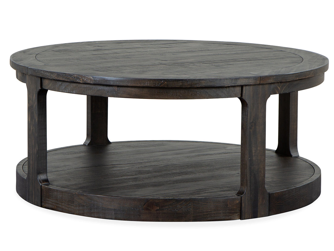 Boswell Peppercorn Round Cocktail Table With Casters - T5263-45