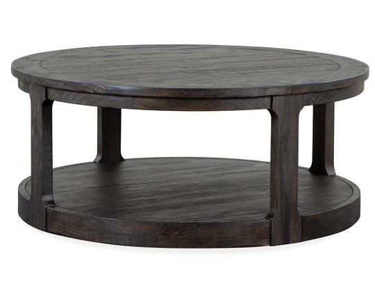 Boswell Peppercorn Round Cocktail Table With Casters - T5263-45