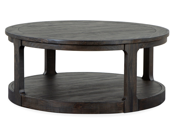 Boswell Peppercorn Round Cocktail Table With Casters - T5263-45