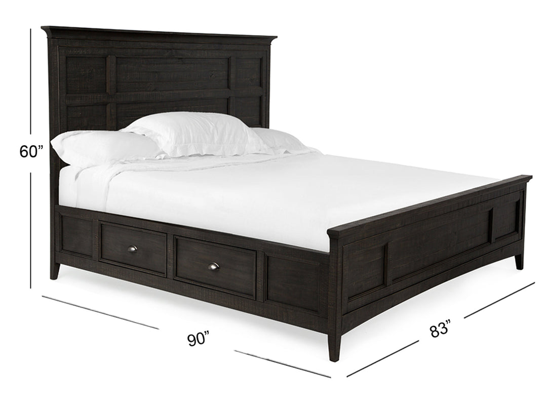 Westley Falls Graphite Panel Storage Bed