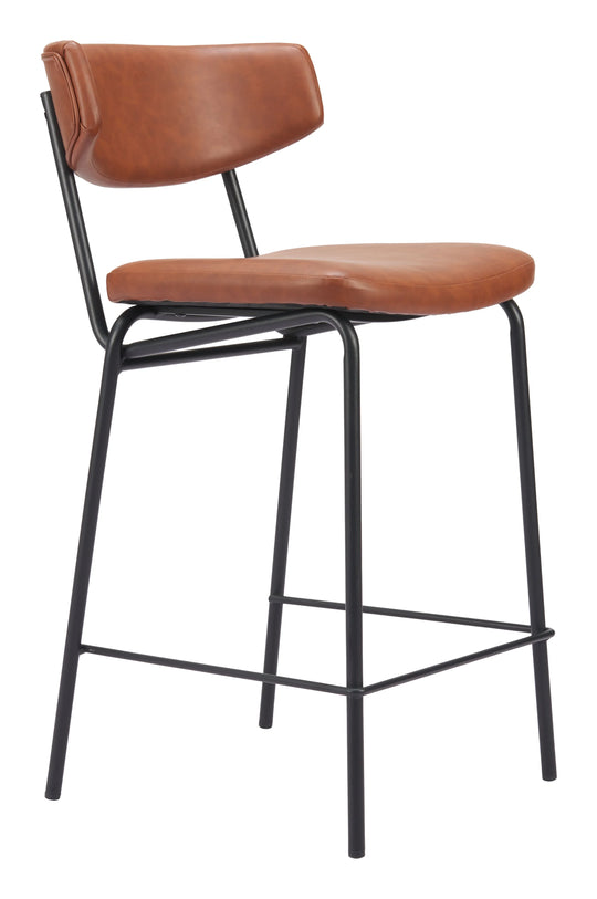 Zuo Charon Counter Stool (Set of 2) Vintage Brown BAR STOOLS + COUNTER STOOLS