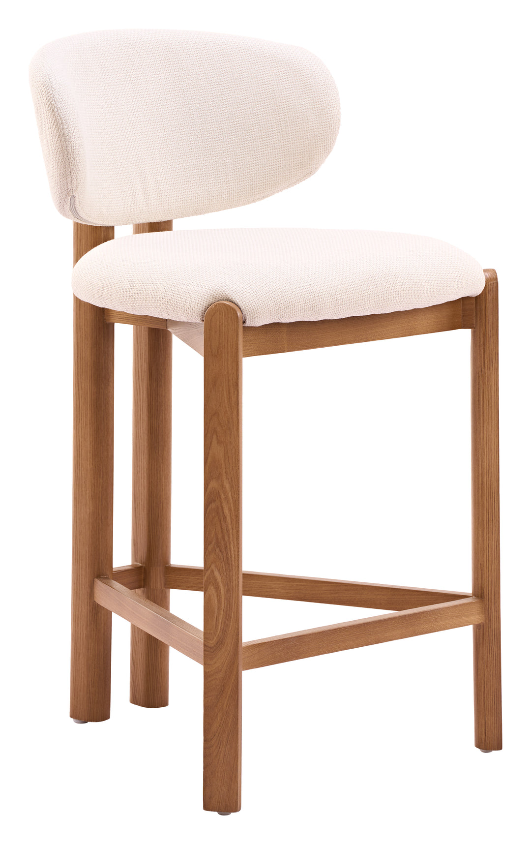 Rosetta Counter Stool (Set of 2) Beige & Walnut - 111219
