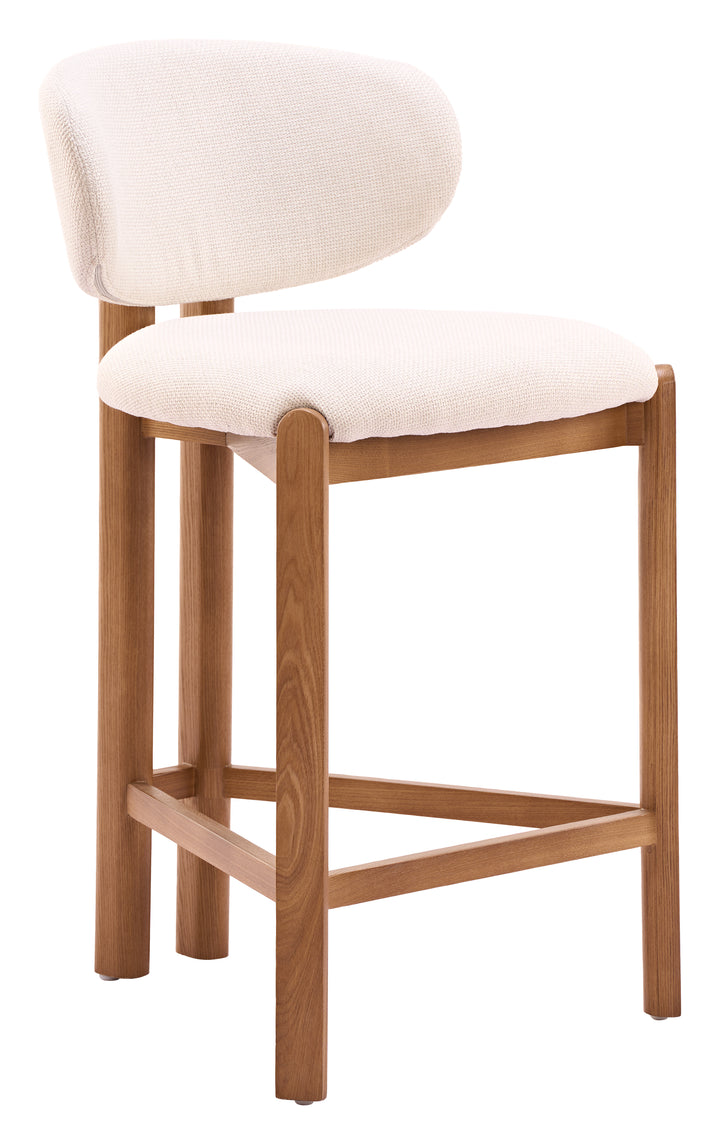 Rosetta Counter Stool (Set of 2) Beige & Walnut - 111219