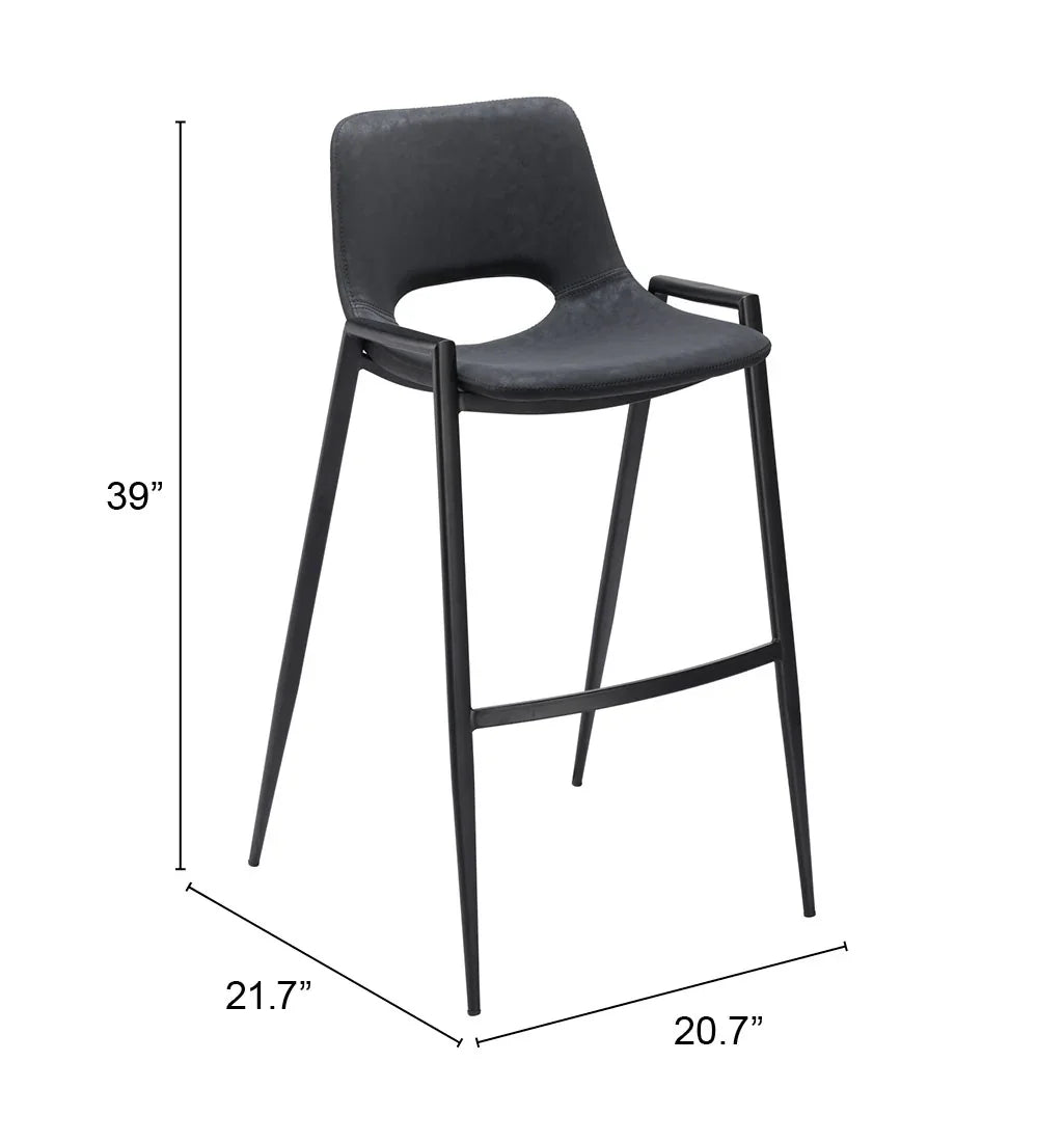 Desi Barstool (Set of 2) Black - AmericanHomeFurniture
