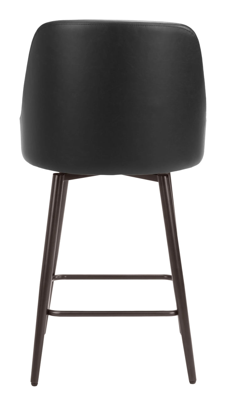Keppel Swivel Counter Stool Black & Bronze - AmericanHomeFurniture