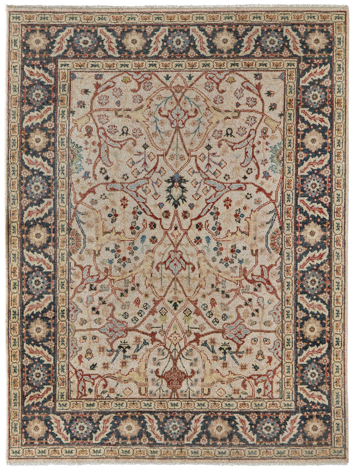 Rectangle/2' x 3'/Ivory/Navy