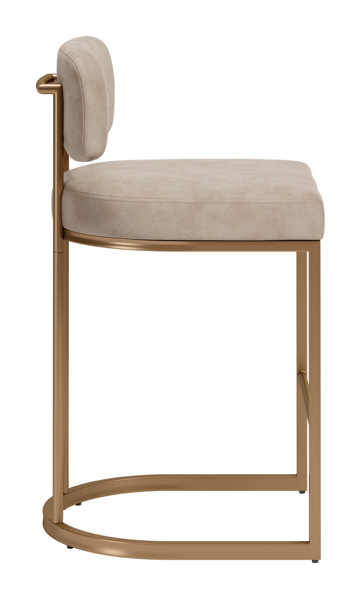 Velar Counter Stool (Set of 2) Beige & Bronze