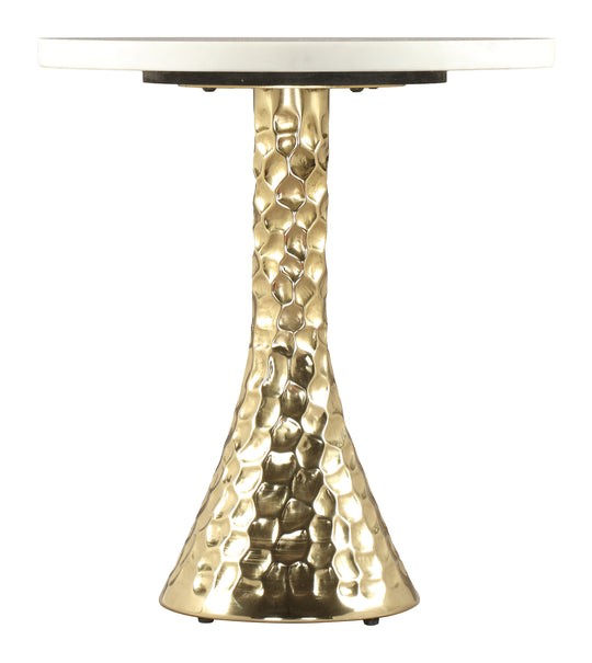 Lira Accent Table White & Gold - 110953