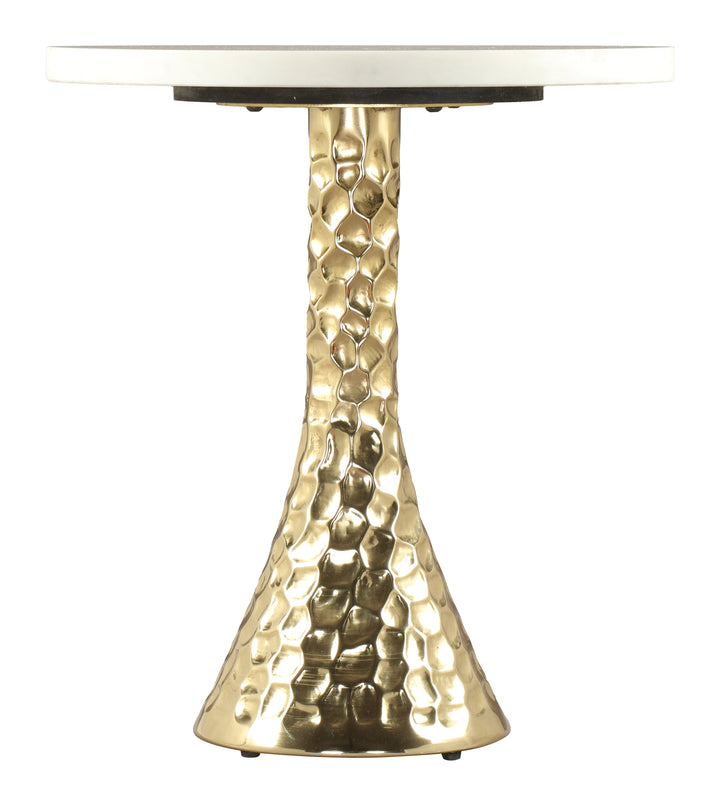 Lira Accent Table White & Gold - 110953