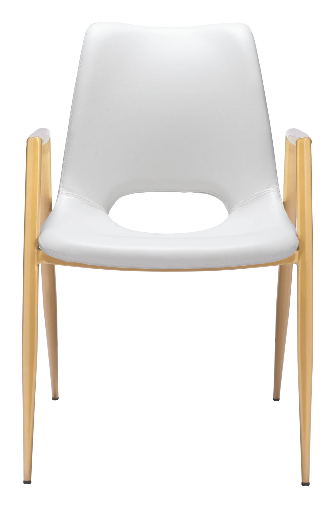 Desi Dining Chair (Set of 2) White & Gold - AmericanHomeFurniture