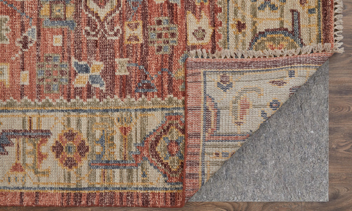 Round/8' x 8' /Rust/Beige