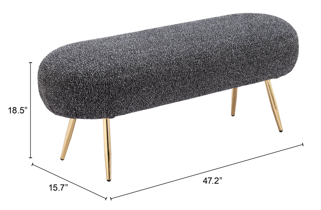 Creek Bench Glitter Black - AmericanHomeFurniture