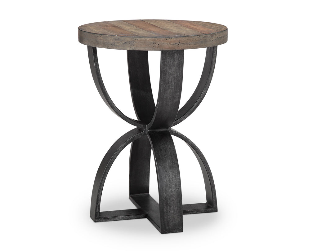 Bowden Rustic Honey And Distressed Iron Round Accent Table - T4635-35