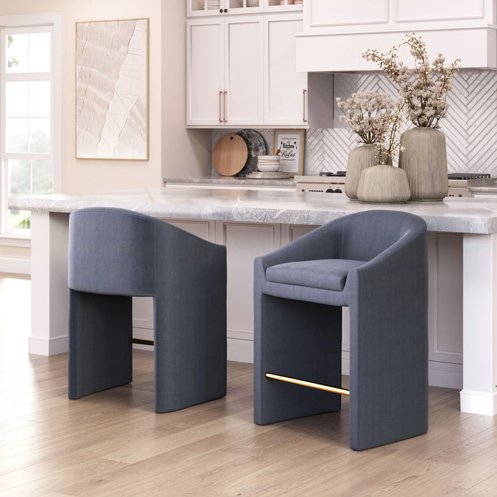 Emas Counter Stool Midnight Gray - AmericanHomeFurniture
