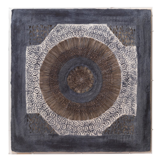 Jamie Young Batik Square Framed Wall Art, Indigo Paper WALL ACCENTS