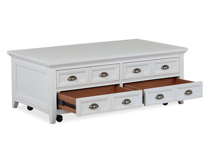 Heron Cove Chalk White Lift Top Storage Cocktail Table With Casters - T4400-50