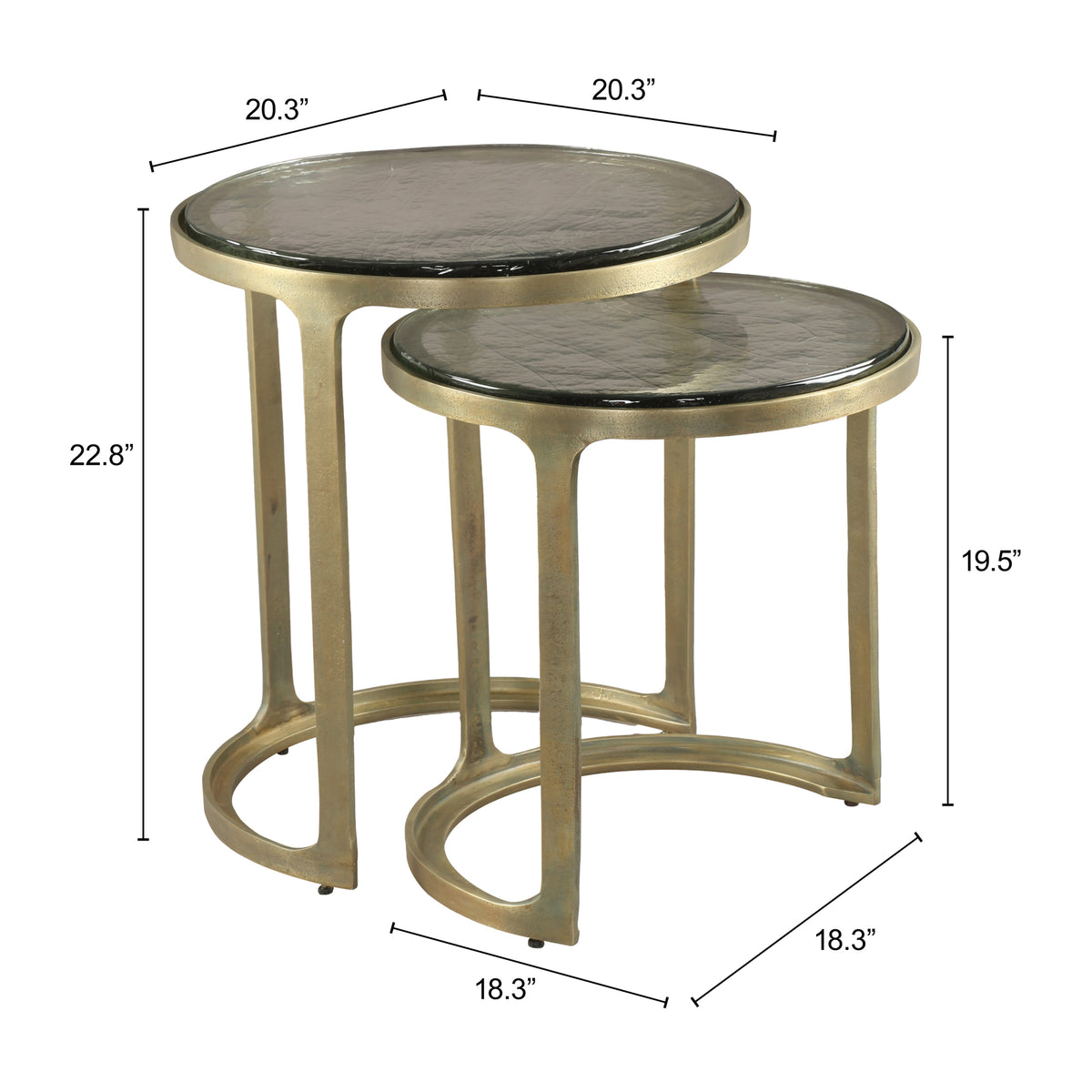 Tessa Nesting Tables (2-Piece) Brass - 110957