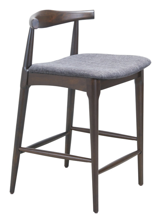 Zuo Tuzka Counter Stool (Set of 2) Gray & Espresso BAR STOOLS + COUNTER STOOLS