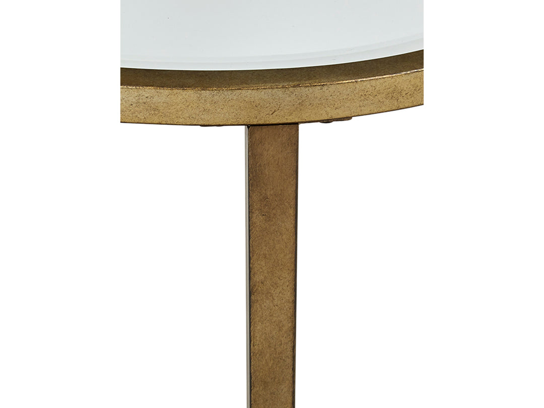 Copia Antiqued Silver With Gold Tint Oval End Table - T2114-07