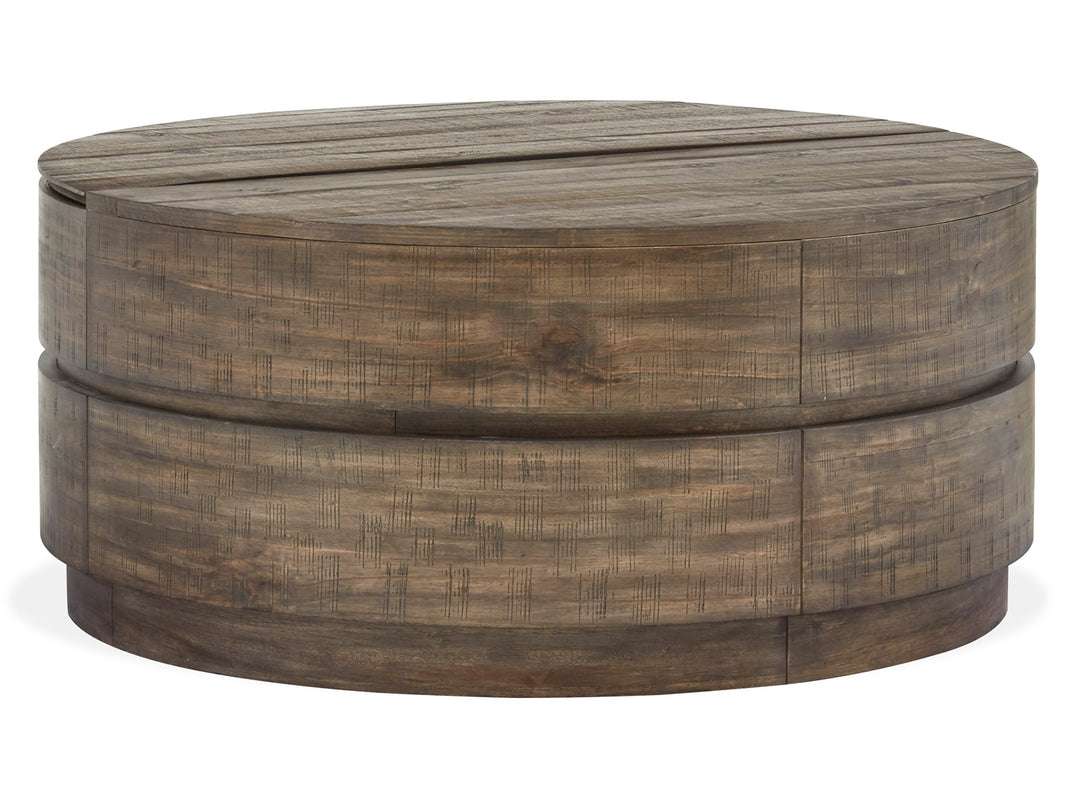 Baisden Tobacco Round Lift Top Cocktail Table With Casters - T5194-57