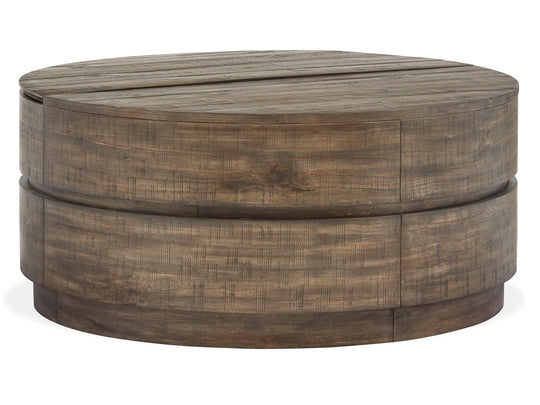 Baisden Tobacco Round Lift Top Cocktail Table With Casters - T5194-57