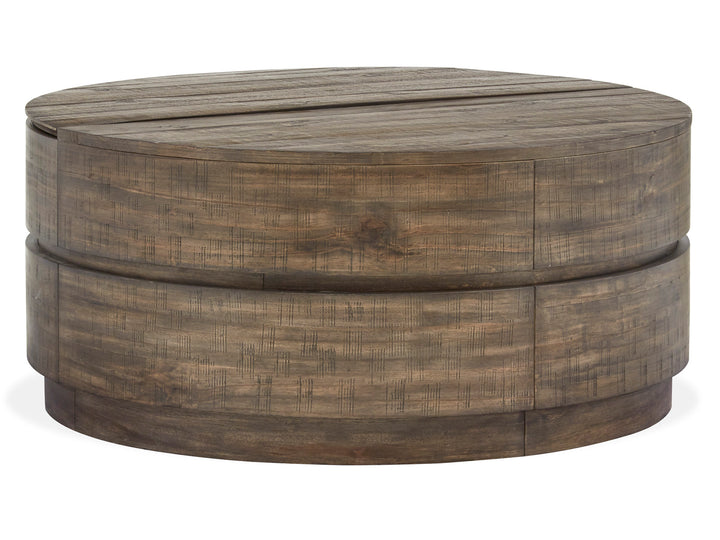 Baisden Tobacco Round Lift Top Cocktail Table With Casters - T5194-57